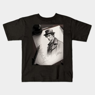 Pencil drawing. Male portrait. Kids T-Shirt